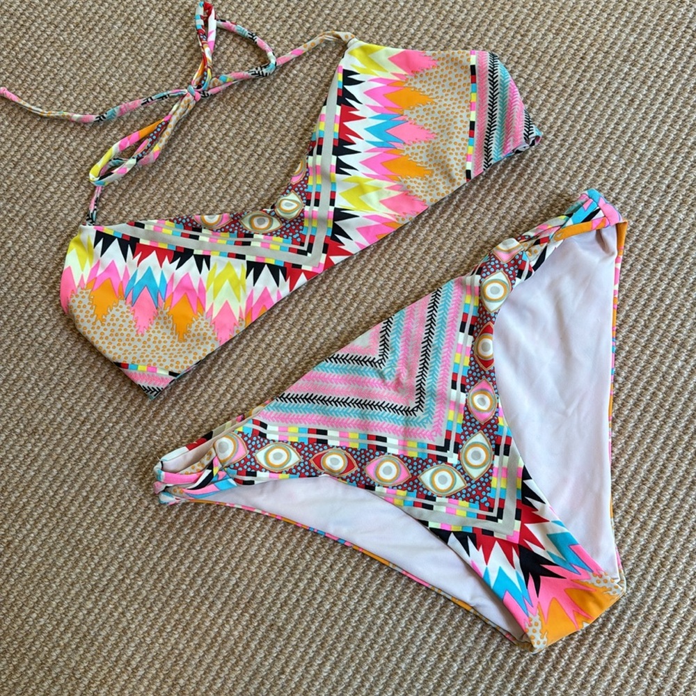 Mara Hoffman Aztec Neon Patterned Bikini M